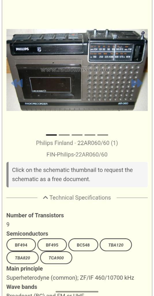 22AR060/60 Philips Radio Cassette Recorder, Audio, Tv en Foto, Radio's, Transistorradio, Ophalen of Verzenden