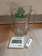 Grolsch pitcher glas met onderzetters en aansteker, Ophalen of Verzenden
