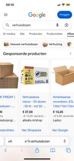 6 gratis verhuisdozen ophalen, Ophalen, 40 tot 60 cm, 50 tot 75 cm, 35 tot 50 cm