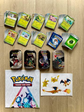 Pokemon set van 261 Pokemon kaarten en accessoires beschikbaar voor biedingen