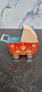 Antiek Blikken Poppenwagentje met Bloemen, Antiek en Kunst, Ophalen of Verzenden