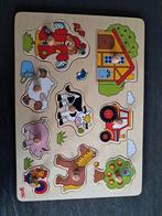 Hoki houten puzzle boerderij, Kinderen en Baby's, Speelgoed | Kinderpuzzels, Ophalen, 10 tot 50 stukjes, Zo goed als nieuw