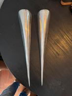 2 zilverkleurige wandkandelaars van BOB, Huis en Inrichting, Woonaccessoires | Kandelaars en Kaarsen, Ophalen of Verzenden, Zo goed als nieuw