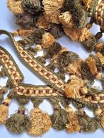 Prachtig vintage goudgeel/ groen flosjes franje band, Ophalen of Verzenden, Nieuw, Lint, Band of Elastiek