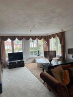 Gordijnen met rails en toebehoren, Ophalen of Verzenden, Gebruikt, Beige, 200 cm of meer