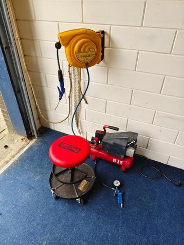 compressor incl. Luchtslang en garagekruk beschikbaar voor biedingen