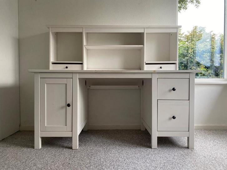 Ikea, Hemnes bureau met opzetstuk, Huis en Inrichting, Bureaus, Gebruikt, Bureau, Ophalen