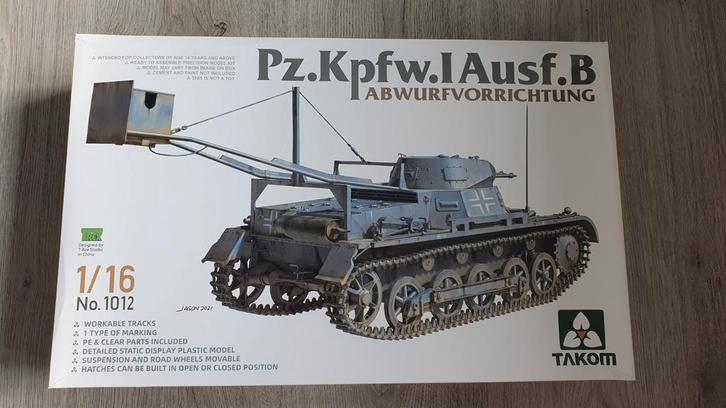 Takom 1/16 Panzer Kampfwagen I Ausf. B, Hobby en Vrije tijd, Modelbouw | Auto's en Voertuigen, Nieuw, Tank, Groter dan 1:32, Overige merken