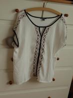 Esmara - roomwit shirt met gekleurde biezen maat 40, Maat 38/40 (M), Wit, Zo goed als nieuw, Korte mouw