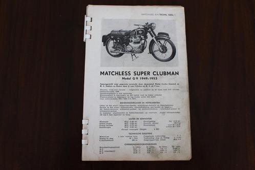 alles over uw motor Matchless Super Clubman G9 1949-1953, Motoren, Handleidingen en Instructieboekjes, Overige merken, Ophalen of Verzenden