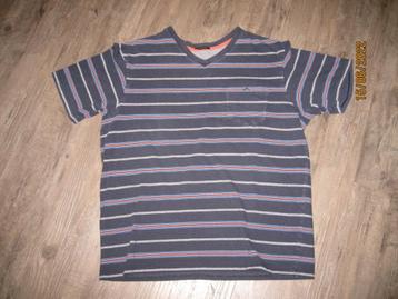 Schiesser donkerblauw gestreept katoenent-shirt maat 52  beschikbaar voor biedingen