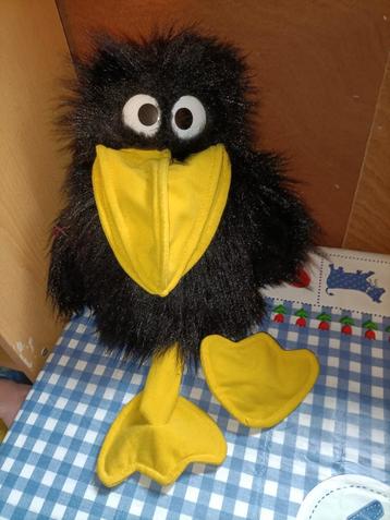 Grote zwarte kraai handpop vogel  beschikbaar voor biedingen