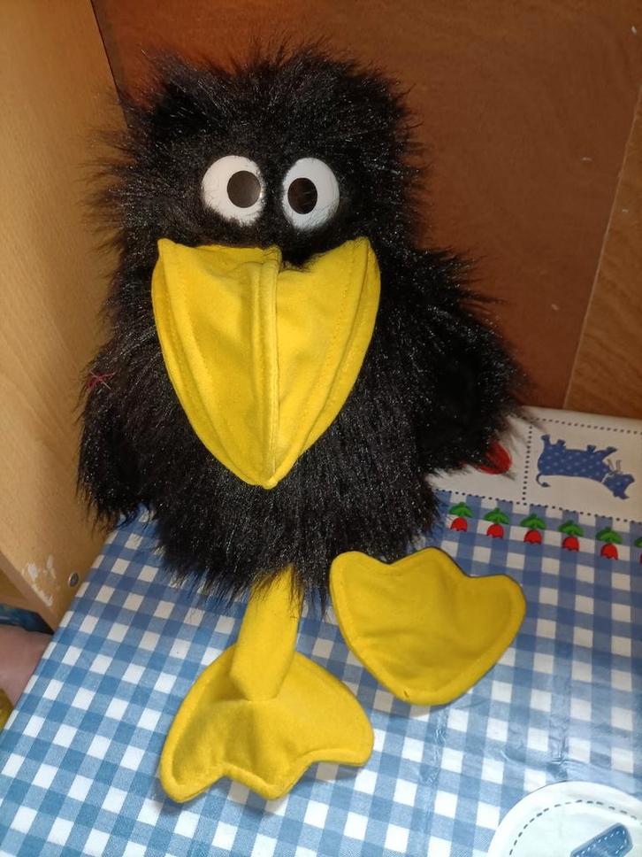 Grote zwarte kraai handpop vogel, Kinderen en Baby's, Speelgoed | Knuffels en Pluche, Ophalen of Verzenden