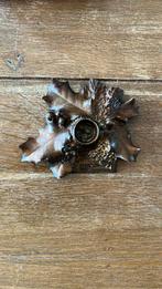 Van Den Berg bronzen kerst kandelaar met hulst, Diversen, Kerst, Ophalen of Verzenden, Zo goed als nieuw