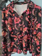 Als nieuw gave travelstof blouse RBLZ fleurige print, Maat 38/40 (M), Ophalen of Verzenden, Zo goed als nieuw, Zwart