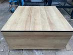 Salontafel eiken 80cm x 80 cm x 43 cm, Ophalen, 50 tot 100 cm, Vierkant, Zo goed als nieuw