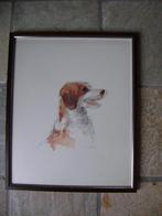 oude litho Mads Stage - jachthond -  in onbeschadigde lijst, Antiek en Kunst, Kunst | Tekeningen en Foto's, Ophalen of Verzenden