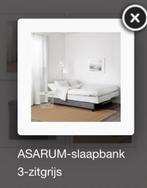IKEA 3zits slaapbank grijs Asarum, Ophalen, Tweepersoons, 190 cm of minder, Zo goed als nieuw