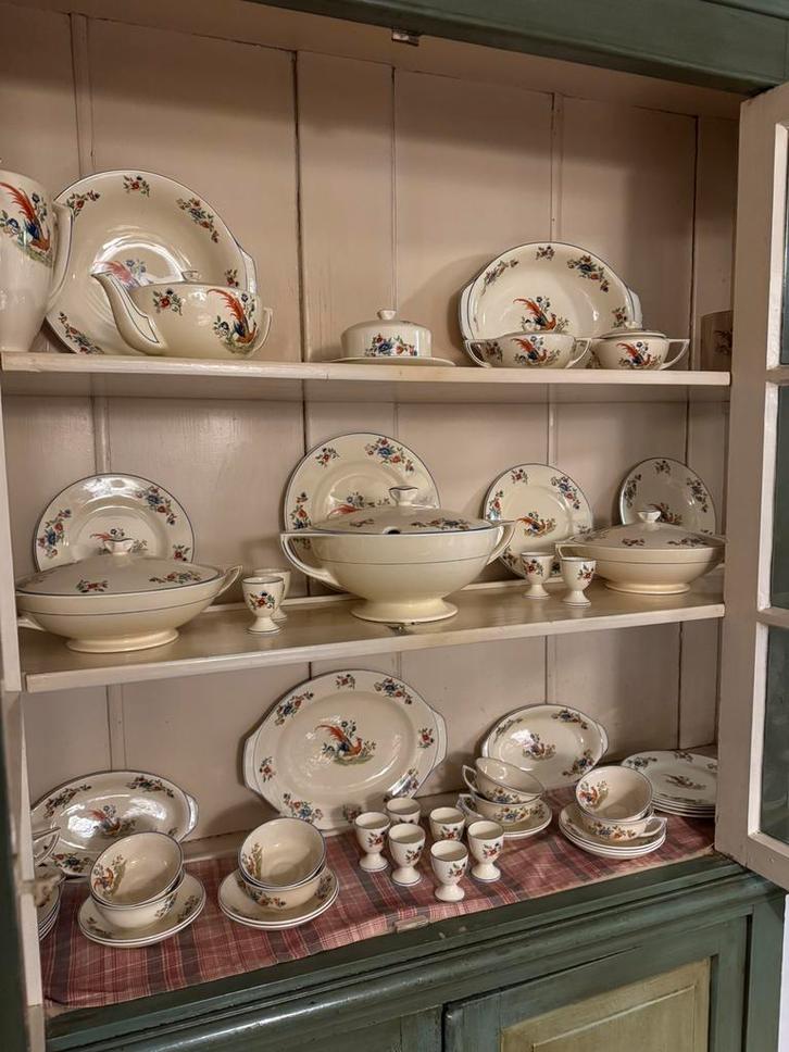 Newhall Hanley bird of paradise antiek servies, Antiek en Kunst, Antiek | Servies compleet, Ophalen