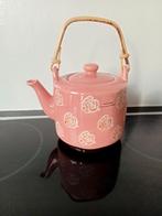 Xenos Theepot - Roze met Bloemen, Overige materialen, Overige typen, Nieuw, Ophalen of Verzenden