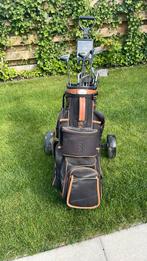 Golftas met kar en clubs, Sport en Fitness, Golf, Ophalen of Verzenden, Zo goed als nieuw, Set, Overige merken