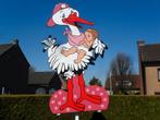 Geboorteborden / geboortebord o.a. ooievaar met roze  pet, Ophalen, Nieuw, Geboortebord