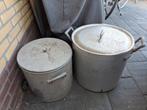 Zinken emmers met handvaten en deksel, Tuin en Terras, Bloembakken en Plantenbakken, Ophalen, Minder dan 30 cm, Minder dan 60 cm