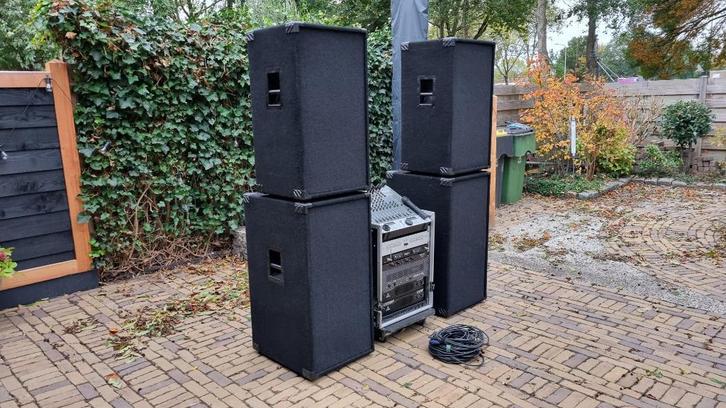 Speaker set Band Dj zang 18 inch bassen amp rack compleet, Audio, Tv en Foto, Luidsprekers, Gebruikt, Complete surroundset, 120 watt of meer