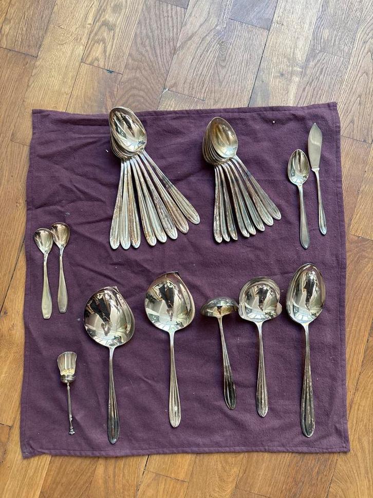 Antiek Verzilverd Bestek Set, Antiek en Kunst, Antiek | Bestek, Ophalen