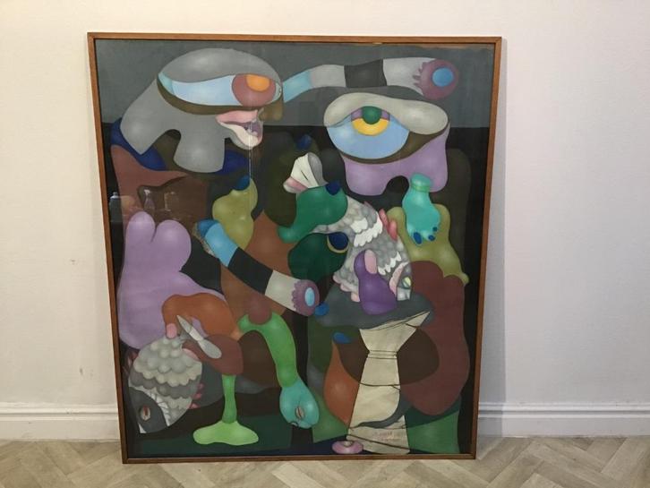 Leo Dooper ( 1934-2012) schilderij 136x156, Antiek en Kunst, Kunst | Schilderijen | Klassiek, Ophalen