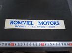 sticker Transparant Boekel ROMVIEL MOTORS  04922-2323 GR*, Ophalen, Zo goed als nieuw, Sticker