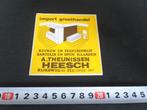 sticker Heesch A. TEUNISSEN Import groothandel Keuken en teg, Verzamelen, Stickers, Ophalen, Zo goed als nieuw, Bedrijf of Vereniging