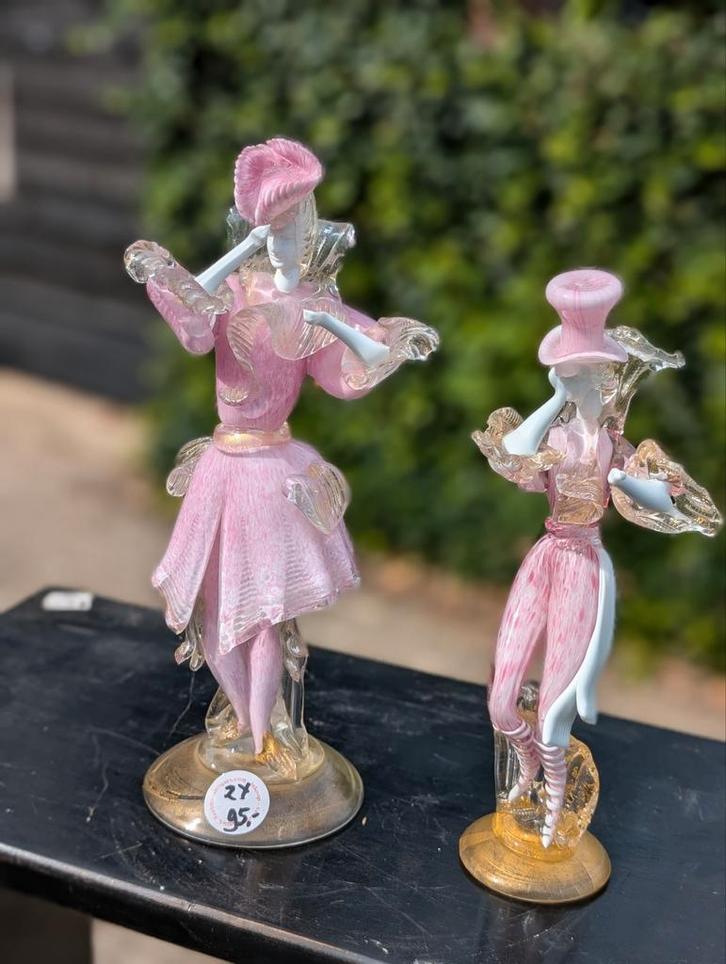 2 danseressen Murano. 30 cm hoog. €95., Antiek en Kunst, Antiek | Overige Antiek, Ophalen
