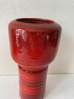 Jaren 70 rode keramiek vaas , 32 cm, Minder dan 50 cm, Gebruikt, Ophalen of Verzenden, Rood