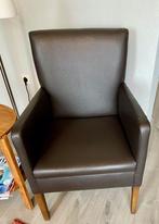 fauteuil bruin kunstleer opknapper, Ophalen, Gebruikt, Minder dan 75 cm, Hout
