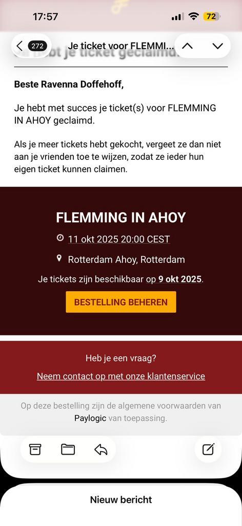 Flemming in Ahoy 11 oktober 2025 2 kaartjes, Tickets en Kaartjes, Concerten | Nederlandstalig, Twee personen, Oktober