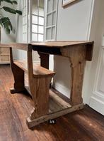 Antiek schoolbankje te koop, Ophalen, Gebruikt, Bureau