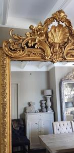 Prachtige antieke bladgouden kasteelspiegel.., Ophalen of Verzenden, Rechthoekig, Minder dan 50 cm, Minder dan 100 cm