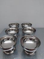Set van 6 vintage roestvrijstalen ijscoupes, Ophalen of Verzenden