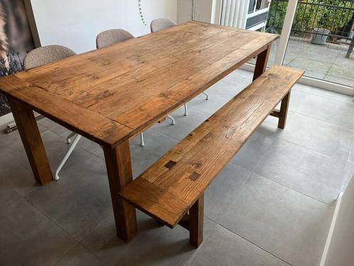 Eettafel set met bijpassende bank en 3 eetkamerstoelen, Huis en Inrichting, Tafels | Eettafels, Zo goed als nieuw, 50 tot 100 cm