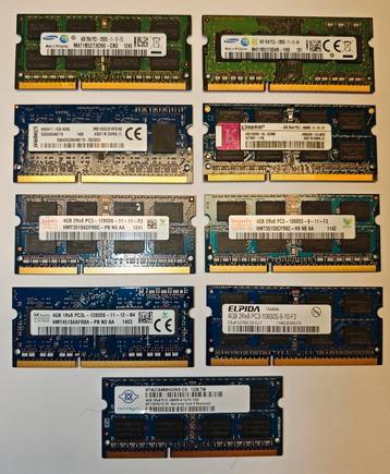 9x 4GB DDR3 SODIMM beschikbaar voor biedingen