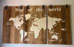 Prachtige drieluik map of the world, Huis en Inrichting, Ophalen, Zo goed als nieuw