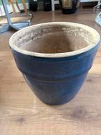 Blauwe Aardewerk Bloempot, Gebruikt, Rond, Binnen, Minder dan 40 cm