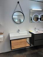 Badmeubelset Hout met keramische wastafel 80 cm en kraan, Nieuw, Minder dan 100 cm, 25 tot 50 cm, 50 tot 100 cm