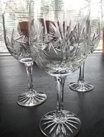 5 geslepen kristallen wijnglazen, Ophalen of Verzenden, Zo goed als nieuw, Overige typen