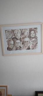8 presidenten gesingeerd  aquarel  pracht kunst werk, Ophalen of Verzenden