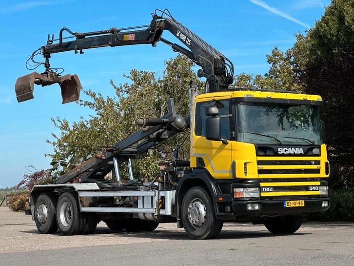 Scania R114-340 6x2 !KRAAN/CONTAINER/KABEL!MANUELL!, Auto's, Vrachtwagens, Bedrijf, Te koop, ABS, Elektrische ramen, Radio, Scania