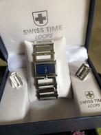 Horloge en oorbellen swiss time loops nieuw, Overige merken, Staal, Staal, Verzenden