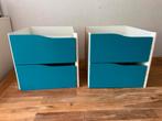 2 ladensets Kallax Ikea turquoise, Ophalen, 50 tot 100 cm, Zo goed als nieuw, Minder dan 100 cm