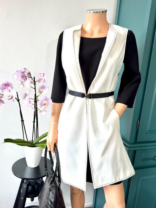 ZARA stijlvol lang gilet maat XS - mouwloos vest - offwhite, Kleding | Dames, Truien en Vesten, Zo goed als nieuw, Maat 34 (XS) of kleiner